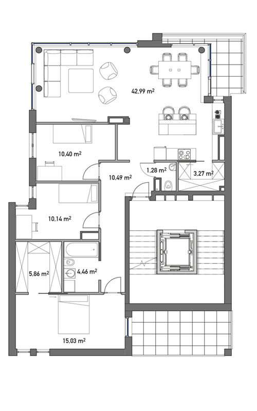 Plan parteru - Norwida N5