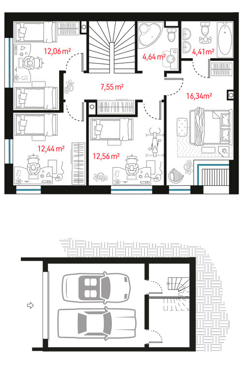 Plan piętra - Dragonów A1