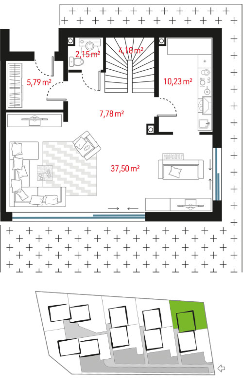 Plan parteru - Dragonów A2