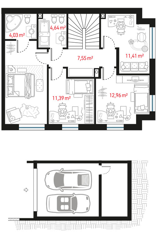 Plan piętra - Dragonów B2