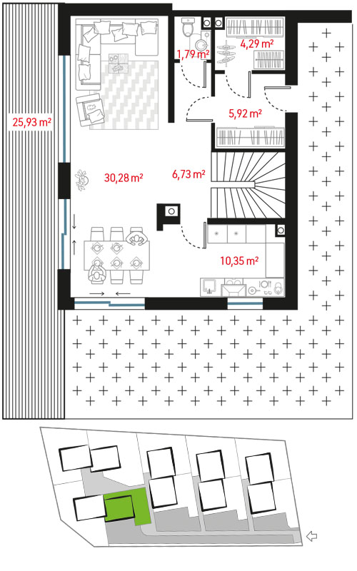 Plan parteru - Dragonów D1