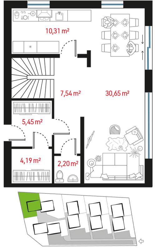 Plan parteru - Dragonów E2