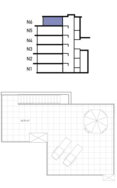 Plan piętra - Norwida N6