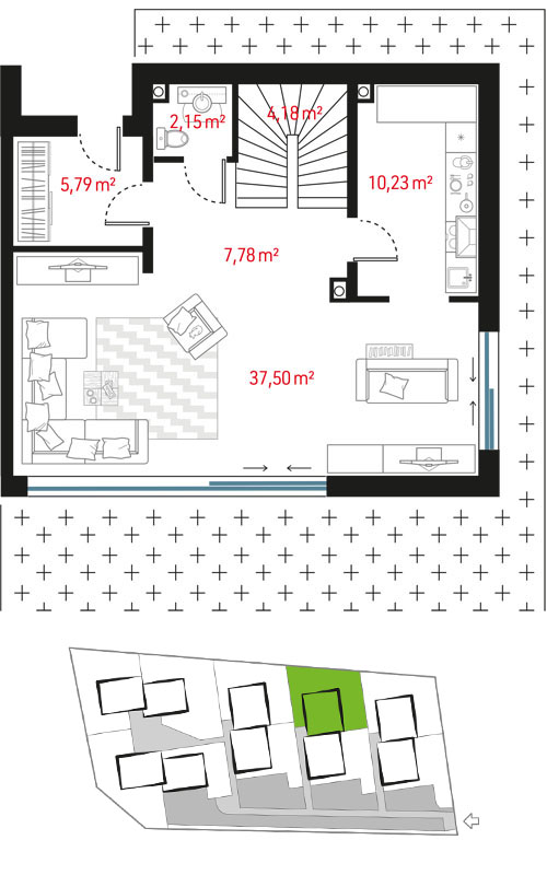 Plan parteru - Dragonów B2