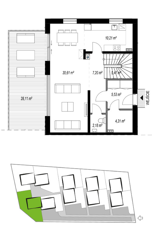 Plan parteru - Dragonów D2