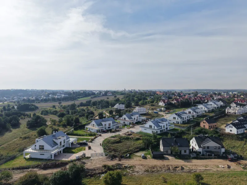Domy jednorodzinne Brizo Park w Mechelinkach, widok z drona