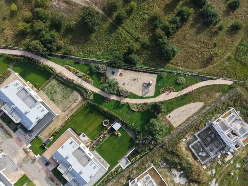 Park Brizo Park i ogrody domów, widok z góry